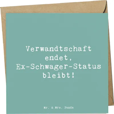 Produktbild von Mr. & Mrs. Panda doppelkarte Spruch Ex-Schwager Erinnerung - Meeresbrise - Geschenk, Lächeln, Familienverhältnisse, Freude, Trennung, Beziehungsende, familiäre Beziehung