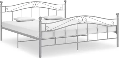 Image de Cadre de lit sans matelas gris métal 160x200 cm