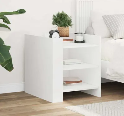 Obrázek produktu pro vidaXL Noční stolek bílý 45x50x50 cm materiál na bázi dřeva