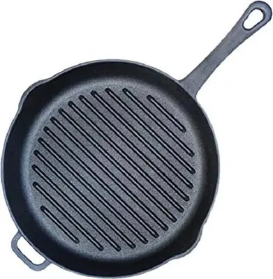Produktbild von BIOL Gusseisen Grill-Gussbratpfanne, ohne Deckel, Ø 24cm, geeignet für alle Herdarten, auch Induktion