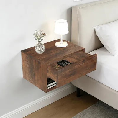 Produktbild von Nachttisch Hängend mit Schublade offenem Fach 39.2 x 29 x 22.5cm