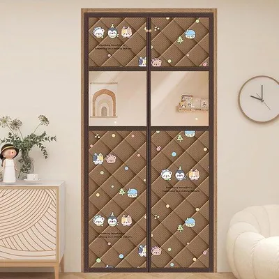 Immagine prodotto di Tenda magnetica isolante per porte con finestra trasparente, antivento e impermeabile, 130x240 cm