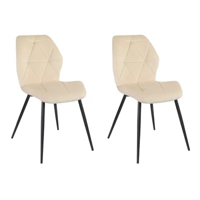 Produktbild von SVITA JAMIE 2er Set Esszimmerstuhl Polsterstuhl ohne Armlehnen Samt Beige