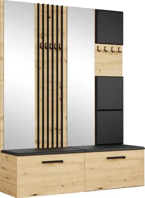 Produktbild von Masseno Garderobe-Set MODULO 161,2/204/40 cm Modern Garderobenschrank Eiche Artisan