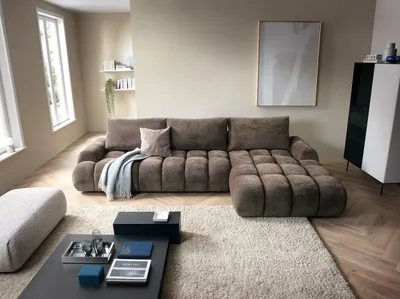 Produktbild von Ecksofa Modernes Sofa mit Schlaffunktion, Bettkasten und 4–5 Sitzplätzen