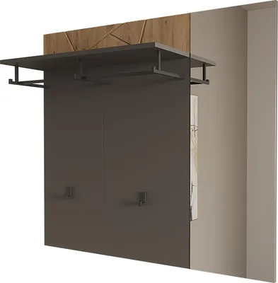 Produktbild von Wandgarderobe Vicco Irma Anthrazit/Artisan 106 x 95.8 cm mit Spiegel, Model 59042