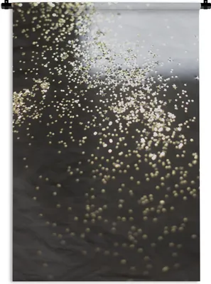 Produktbild von MuchoWow® Wandteppich Wandbehang Marmor - Glitter - Schwarz - Gold 90x135 cm Tapisserie Dekoration Wandtuch - Baumwolle - Wandskulptur