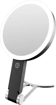 Immagine prodotto di INF Specchio Trucco LED Nero con Ingrandimento 10x, Portatile e Ricaricabile