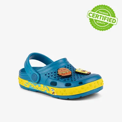 Produktbild von Coqui Kinder Clogs Lindo Spongebob Blau Größe 32/33 mit Belüftungslöchern und Fersenriemen