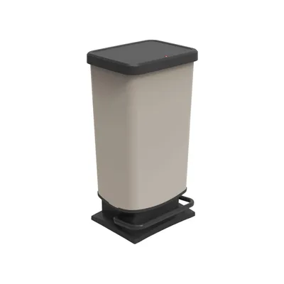 Zdjęcie produktu dla Kosz na śmieci Rotho Paso ECO 40 l – kosz na pedał, nieprzepuszczający zapachów – wymiary 35,3 x 29,5 x 67,6 cm – kosz na śmieci z funkcją cichego zamykania – kosz na śmieci na pedał