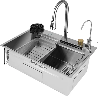 Immagine prodotto di Lavello da cucina, acciaio inox, montaggio su piano di lavoro, argento