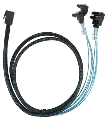 Zdjęcie produktu dla Kabel do dysku twardego z interfejsem Mini SAS HD 36P SFF-8643 do złącza SATA 7-pin x 4, wykonany metodą formowania wtryskowego