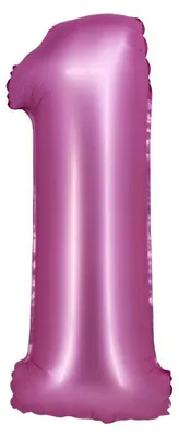 Produktbild von XL Folienballon pink matt Zahl 1