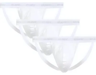Produktbild von 3-Pack Slips Herren Atlantic jockstrap Baumwolle weiß bequem XXL