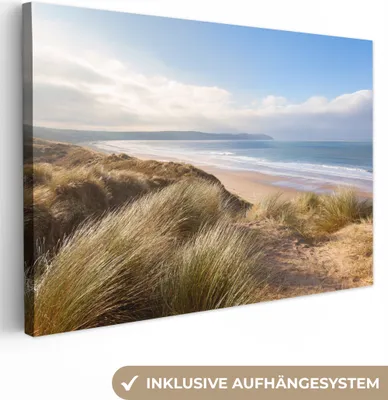 Produktbild von OneMillionCanvasses® - Leinwandbilder - 140x90 cm, Strand - Düne - Natur, Wandbilder Kunstdruck Wanddekoration