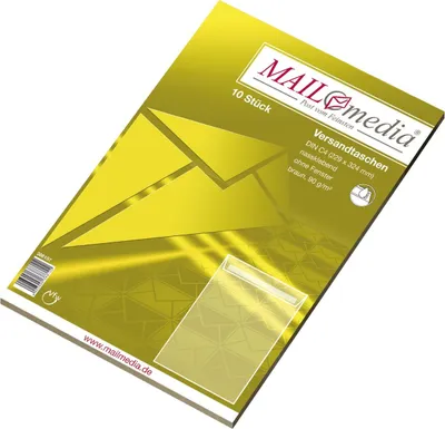 Produktbild von MAILmedia Versandtasche Natron braun C4 ohne Fenster 10 Versandtaschen