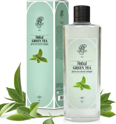 Produktbild von Rebul Eau de Cologne | Kölnisch Wasser für Herren Glasflasche After Shave, Cologne, Rasierwasser für Herren und Damen - Green Tea 250ml