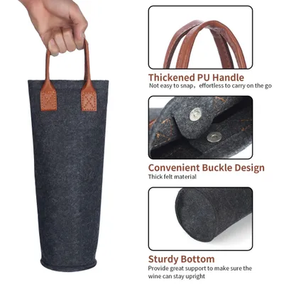 Obrázek produktu pro Jediná láhev vína Tote Bag, tepelná taška na víno, chladič na víno, přenosná taška na víno, taška na víno s držadly