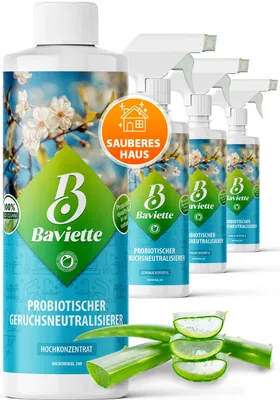 Produktbild von BAVIETTE Geruchsneutralisierer 500 ml Konzentrat – gegen Tiergerüche & Alltagsgerüche in Haushalt, Teppich, Polster & Auto
