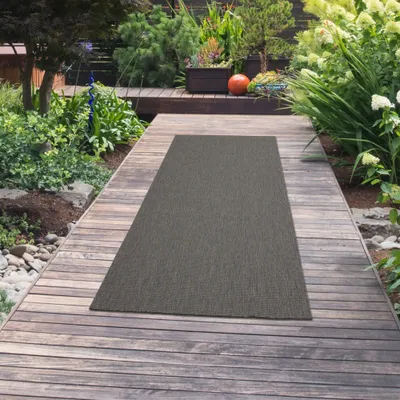 Produktbild von Teppich Modern Sisal In- & Outdoor anthrazit Größe - 80 x 150 cm
