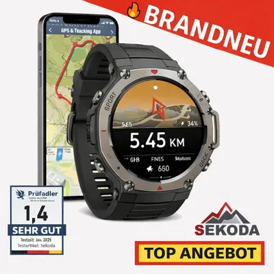 Image de Montre connectée Sekoda™ GPS Sport Fitness pour hommes et femmes | GPS et application de suivi : rouge