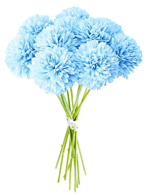 Image de TRANKIELO® - 12 fleurs d'hortensia artificielles – Chrysanthèmes en soie avec tiges réglables – Parfaites pour les mariages et la décoration