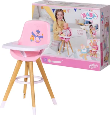 Produktbild von BABY born Puppenhochstuhl, Hochstuhl - moderner Puppenhochstuhl in Holzoptik