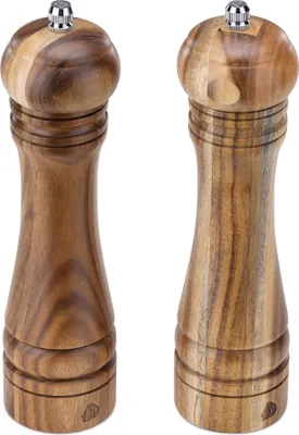 Produktbild von Navaris Salz und Pfeffermühle in klassischem Design - Salzmühle Set - Salz und Pfeffer Mühle aus Holz - Salz Pfeffer Streuer - Gewürzmühlen Set aus