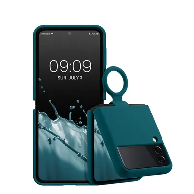 Produktbild von kwmobile Flip Soft Case kompatibel mit Samsung Galaxy Z Flip 3 5G - Silikon Hülle für Foldable Handy - Handyhülle in Petrol matt