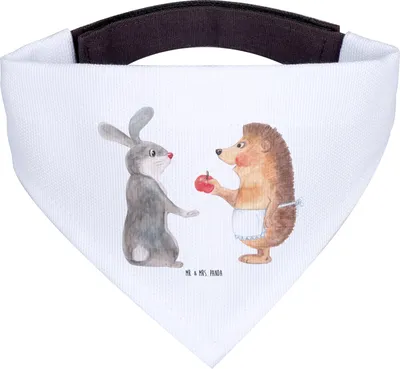 Produktbild von Mr. & Mrs. Panda Bandana Hase Igel - Weiß - Geschenk, Hundehalstuch, Dreieckstuch, und, Liebe Spruch, Hunde Halstuch, Für, Trösten, Herzschmerz, Hals Tuch
