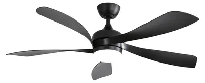 Obrázek produktu pro Stropní ventilátor, dálkové ovládání s 6 rychlostmi, stmívatelné LED osvětlení, černá barva, 30 W, 220 V