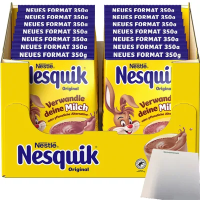 Produktbild von Nestle Nesquik Kakaopulver Nachfüllbeutel VPE (14X350g Packung) + usy Block