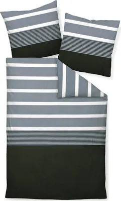 Produktbild von Janine Feinbiber-Bettwäsche-Garnitur Davos 65030 Farbe silber Größe 135x200cm+80x80 AL