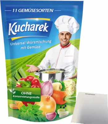 Produktbild von Kucharek Würzmischung mit Gemüse (200g Packung) + usy Block