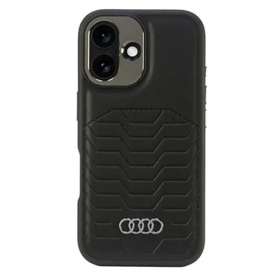 A black Audi branded iPhone case shown from the back.
