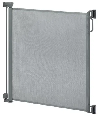 Produktbild von Safety 1st Treppenschutzgitter Ausziehbar, Babygitter 140 cm, Light Grey, Bis 140 cm Ausziehbar, Einfach Verstellbares Türgitter Baby, Doppelschloss
