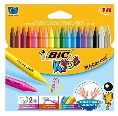 Obrázek produktu pro BIC Voskové pastelky Plastidecor Kids, 18 barev