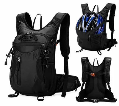Imagen del producto de Mochila impermeable para bicicleta de 15 litros, con compartimento para casco y correas para la espalda