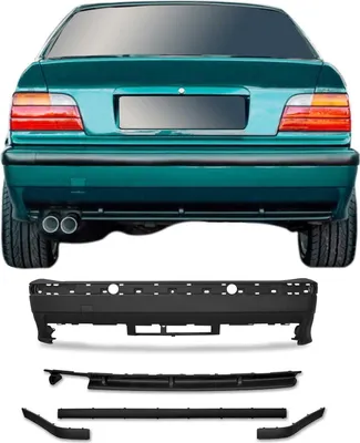 Image de Pare-chocs arrière JOM pour BMW Série 3 E36 Coupé Cabrio Limo Touring Noir Plastique