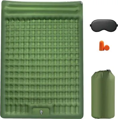 Produktbild von Famanu Schlafmatte 135 cm selbstaufblasend mit Kissen - grün