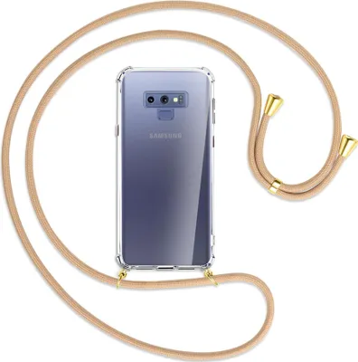 Produktbild von Handykette Backcover-Schutzhülle mit Band (Metall goldfarben) für Samsung Galaxy Note 9 - beige