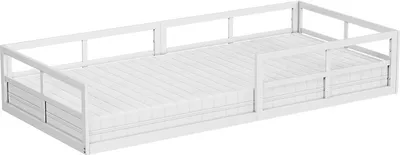 Produktbild von Bodenbett aus Metall Vitalispa Minno Weiß 90x200 mit Matratze, Model 57754