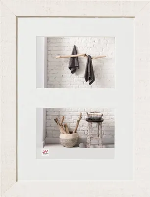 Image de Cadre photo en bois Walther HOME pour 2 photos de 10x15 cm, couleur blanc polaire