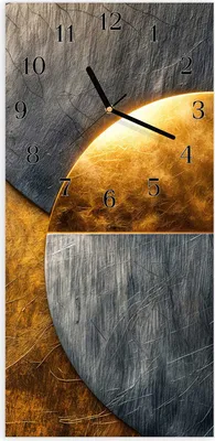 Produktbild von Wanduhr aus Glas mit Motiv Abstrakte Kreise- 30 x 60 cm - inkl. Aufhängesystem