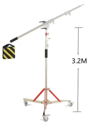 Productafbeelding van Fotografie statief, in hoogte verstelbaar, robuuste constructie, 320 cm met arm
