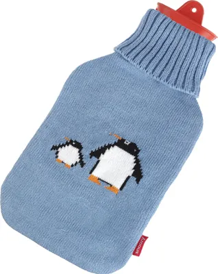 Produktbild von Original Snoozy Wärmflasche 2 Liter mit niedlichem Pinguin Bezug – Kuschelige Bettflasche aus Naturkautschuk für Kinder & Erwachsene