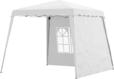Produktbild von Wetterbeständiges Pop Up Pavillon Faltpavillon 240x240x250 cm Weiß inkl. Fenster
