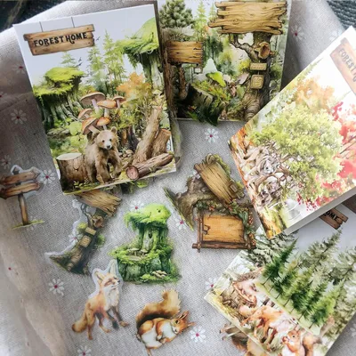 Produktbild von Scrapbook Zubehör, 100 Tier- und Naturaufkleber, für Bullet Journal, DIY Dekoration