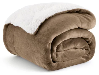 Produktbild von BEDSURE Sherpa Kuscheldecke Flauschig 150x200 - Sofadecke, Kamel