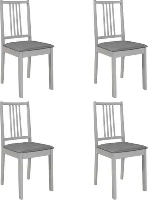 Produktbild von Esszimmerstühle mit Polstern 4 Stk. Grau Massivholz